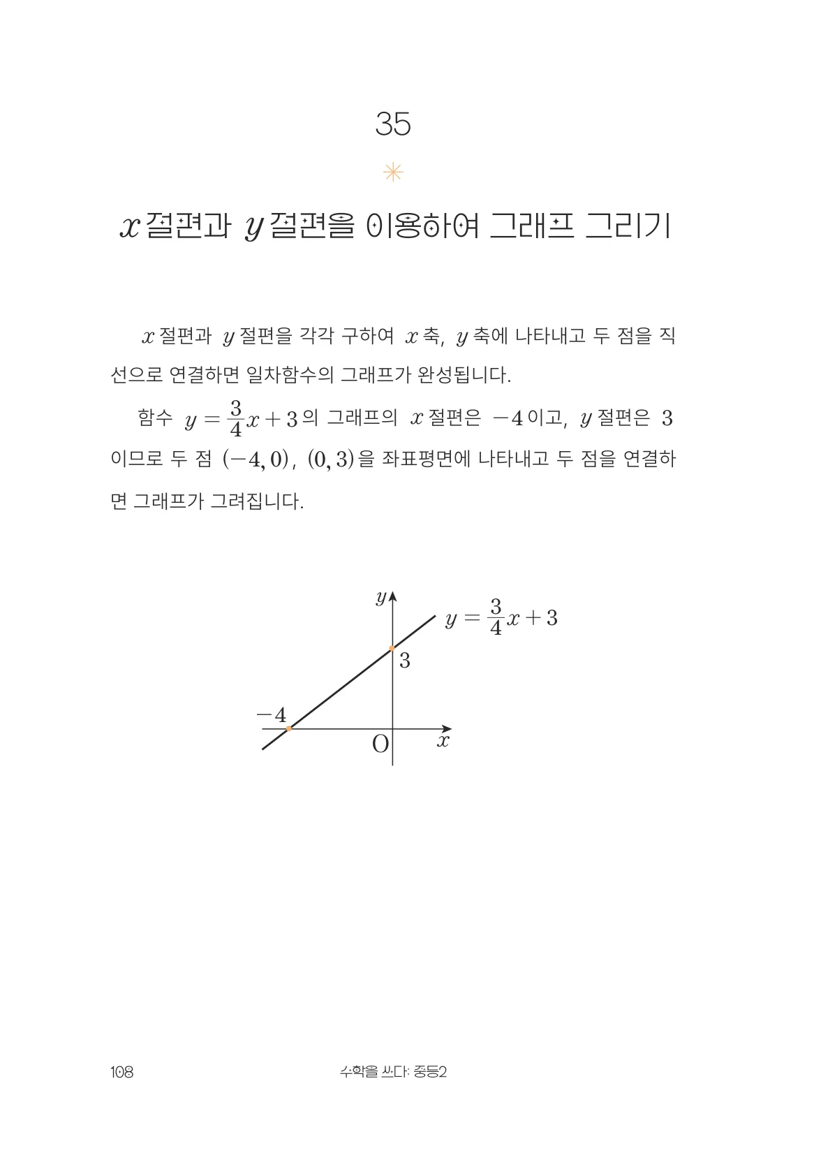 x절편과 y절편을 이용하여 그래프 그리기 개념 원문 페이지
