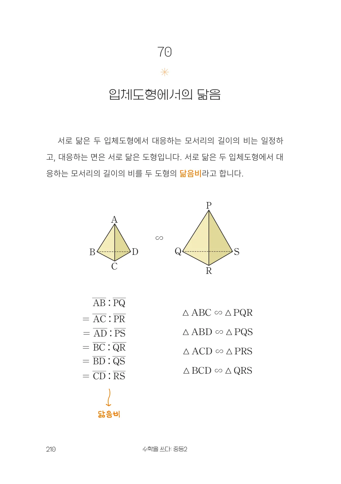 입체도형에서의 닮음 개념 원문 페이지